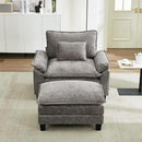 URRED Modular Sectional Sofa Comfy Cloud Couch, Modern Chenille Sofa Sleeper Deep Seat Couches with Ottoman/Pillows for Living Room (Gray, 53''- Ottoman) by CozyNest Decor