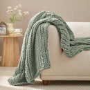 Amélie Home Chunky Knit Throw Blanket for Couch, Soft Chenille Crochet Blanket for Children, 40"x50", Sage Green by CozyNest Decor