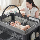 Pamo Babe Portable Playpen Foldable Playard Portable Crib for Baby and Toddlers by TinyTreasures Baby Boutique