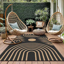 GENIMO Outdoor Rug 5' x 8' Waterproof for Patio Clearance, Reversible Plastic Straw Camping Carpet, Lightweight Rugs Mats for Rv, Backyard, Deck, Porch, Picnic, Balcony, Mix-Black & Brown by CozyNest Decor