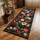 Runner Rug for Hallways Kitchen Rug Non Slip 2'x 6' Washable Runner Rugs with Rubber Backing Soft Floral Carpet Runner for Hallways, Kitchen, Laundry, Bedroom, Bathroom(Black) by CozyNest Decor