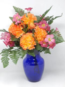 Floral Supply Online - 8" Rose Vase and Flower Guide Booklet - Decorative Glass Flower Vase for Floral Arrangements, Weddings, Home Decor or Office. (Cobalt) by CozyNest Decor