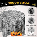 eZAKKA Round Halloween Tablecloth, 70 Inch Spider Webs Tablecloths Black Tablecloth Lace Fabric Table Cloths Spooky Table Cover for Parties Gothic Halloween Home Decorations by CozyNest Decor