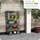 GIOTORENT Plant Stand Indoor Outdoor, 3-Tier Heavy Duty Metal Shelves, Display up to 14 Multiple Plants, Tall Plant Holder with Plant Hanger, Suit for Patio Living Room Garden Balcony, 5 Hooks, Black by GreenHaven Gardens