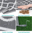HEBE Outdoor Rug Waterproof 8x10, Reversible Plastic Straw Rug RV Camping Rug, Indoor Outdoor Patio Mat Clearance, Outside Carpet for Porch,Deck,Camper,Balcony,Backyard,Picnic by GreenHaven Gardens