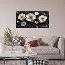 White Flower Wall Canvas Art for Bedroom - Black and White Wall Art for Living Room - Home Office Decor Wall Size 20" x 40" by CozyNest Decor
