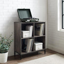 Crosley Furniture Jacobsen Storage Cube Bookcase and Record Player Stand with Vinyl Records Holder, Brown Ash by CozyNest Decor