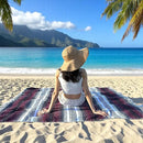 Traditional Handwoven Mexican Blanket, Large Falsa Serape - Soft & Durable - Vibrant Beach, Picnic, Yoga & Camping Mat - Lightweight Boho Throw 70"x50" (Rust) by CozyNest Decor