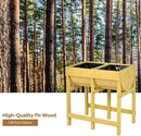 Giantex Raised Garden Bed, Elevated Wood Planter Stand, Garden Grow Box Kit W/Legs for Vegetable, Flower, Herb - Outdoor Planter W/Shelf for Garden, Patio, Backyard - Natural by GreenHaven Gardens