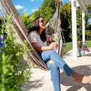LA SIESTA® - Large Comfort Domingo Hammock Swing Chair - Weather & Tear Resistant Hanging Hammock Chair - Indoor Outdoor Hammock Chair Swing - Patio Porch Bedroom Hanging Chair - Max 285 Lbs, Almond by GreenHaven Gardens