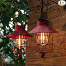 YAKii 2 Pack Solar Lantern Hanging Waterproof Outdoor Metal Solar Lamp with Warm White Light Decorate for Yard Garden Pathway Patio Porch Decor (Red) by GreenHaven Gardens