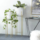 Deco 79 Metal Indoor Outdoor Planter Deep Recessed Dome Speckled Large Planter Pot with Removable Stand, Set of 2 Planters 39", 46"H, White