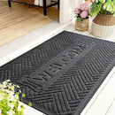 Mibao Front Door Mat Outside Entrance, Durable Outdoor Indoor Mat, Low Profile Heavy Duty Doormat, Non-Slip, Traps Dirt and Moisture, Easy Clean Patio Porch Entryway Mat, 47" x 32", Grey by CozyNest Decor