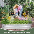 1MORE Galvanized Raised Garden Bed- Planter Garden Boxes Outdoor, Raised Beds for Gardening, 6x3x1ft Metal Garden Bed Kit for Vegetables Flower, Planter Raised Bed with Protective Tape & Tools.Silver by GreenHaven Gardens