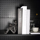 Ambipolar Romantic Reading Couple Bookshelf Decor, Cast Iron Bookend, Aesthetic Room Decor, Office Desk Decor, Home Decorative Bookend for Heavy Books, Satin Black by CozyNest Decor