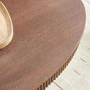Modern Oval Coffee Table with Wood Pedestal,47.24" Farmhouse Center Table for Living Room, Ellipse Coffee Tables Tea Table for Bedroom, Apartment-Walnut by CozyNest Decor