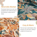 Boho Throw Blanket for Couch Sofa Bed, 100% Cotton Woven Quilt with Tassel 90”x98”, Super Soft Muslin Blanket with Floral Printed, Decorative Reversible Bed Blanket/Cover for All Seasons by CozyNest Decor