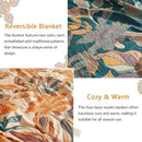 Boho Throw Blanket for Couch Sofa Bed, 100% Cotton Woven Quilt with Tassel 60”x80”, Super Soft Muslin Blanket with Floral Printed, Decorative Reversible Bed Blanket/Cover for All Seasons by CozyNest Decor