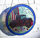 Patriotic Sun Catchers Us Flag - Originally Designed 4th of July Decorations Gifts for Veteran Stained Glass Window Hanging | Patriotic Suncatcher for Men by GreenHaven Gardens