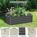 Galvanized Raised Garden Bed Outdoor, 2 Pcs 6x3x1FT Outdoor Large Planter Raised Beds Open Base with Safety Edge and Glove for Vegetables Flowers Ground Planter, Dark Gray by CozyNest Decor