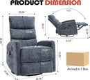 Manual Swivel Rocker Recliner Chair for Adults, Overstuffed Reclining Glider Chair for Nursing with Vibration Massage & Heat, Living Room Rocking Recliner 3-Stage backrest, Chenille Fabric Blue by CozyNest Decor