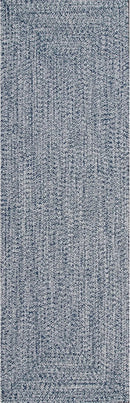 nuLOOM 2' x 8' Solid Hand Braided Indoor/Outdoor Area Rug, Pet-Friendly, High Traffic, Weather Resistant, for Patio, Balcony, Bedroom, Living, Dining Room, Wynn Navy by GreenHaven Gardens
