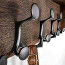 SKOLOO Wall Shelf with Hooks, 35-Inch Weathered Brown Coat Rack Wall Mount with Shelf Organizer - Lightweight & Sturdy, 5 Tri Hooks - Perfect for Entryway, Hallway, Living Room, Bedroom, Mudroom by CozyNest Decor