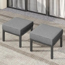 Solaste Outdoor Footstools Patio Ottoman Set of 2, Aluminum All-Weather Outdoor Footrest Seat with Removable Cushions, Patio Furniture Ottomans for Garden, Backyard, Poolside-Gray by CozyNest Decor