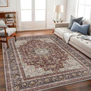 Area Rug 5'x7' Washable Rug Traditional Floor Cover Thin Retro Kitchen Indoor Distressed Non Slip Carpet for Living Room Bedroom Dining Room by TinyTreasures Baby Boutique