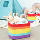 MINTWOOD Design 3-Pack Storage Baskets for Shelves, Playroom and Classroom, Book Basket, Decorative Storage Cube Bins, Woven Closet Organizers, Pantry and Shoe Organizer, Rainbow by TinyTreasures Baby Boutique