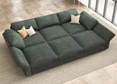 HONBAY Modular Sectional Sofa with Storage Corduroy Sectional Sleeper Sofa Modular Sectional Couches for Living Room,Green by CozyNest Decor