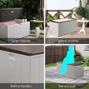 110 Gallon Pro Outdoor Storage Box Waterproof Lockable Deck Box Large, Patio Storage Bin for Pool Accessories Cushion Furniture, Garden Tools, UV-Resistant Outside Delivery, Grayish Brown by CozyNest Decor