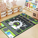 Playmat for Boys Playroom 5'x 6'6" Airport Mat for Kids Bedroom Traffic System and Aircraft Runway Rug Carpet Non-Slip Washable Area Rug by TinyTreasures Baby Boutique