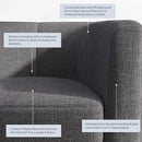BELLEZE Living Room Chairs Set of 2, Linen Round Accent Barrel Chairs, Club Tub Sofa Chairs for Bedroom, Corner Chairs with Flared Legs and Cozy Soft Padding - Highland (Gray) by CozyNest Decor