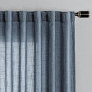 MYSKY HOME Semi Sheer Curtains 84 Inch Length, Living Room Curtains & Drapes Boho Sheer Light Filtering for Sliding Glass Door Windows Soft Elegant Rod Pocket, 100" x 84", Dusty Blue, 1 Panel by CozyNest Decor