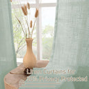 LAMIT Light Sage Linen Curtains 90 Inch for Bedroom, Bronze Grommet Linen Textured Semi Sheer Curtains Light Filtering Drapes for Living Room/Farmhouse, 2 Panels, 52 x 90 Inch by CozyNest Decor