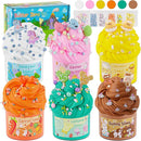 LAWOHO Butter Slime Kit Easter Basket Stuffers - 6 Prefilled Easter Eggs with Butter Slime & Cute Slimes Add-ins, Soft & Non Stick Fluffy Slimes for Birthday Party Favors for Girls & Boys Egg Fillers by TinyTreasures Baby Boutique