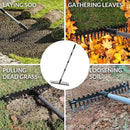 Walensee 5.4FT Bow Rake Heavy Duty Garden Rake with Stainless Steel Handle, 17 Steel Tines Garden Tool for Loosening Soil Gathering Leaf Leveling Lawn Farming Land Management Yarn Thatch Rakes by GreenHaven Gardens