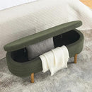 Furniliving 46” Storage Benches, End of Bed Bench with Button-Tufted Large Upholstered Storage Ottoman Teddy Window Bench with Storage Shoe Cabinet Bench, for Bedroom, Entryway, Closet, Green by CozyNest Decor