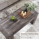 OKD 48" Modern Farmhouse Coffee Table, Wooden Living Room Table with Hidden Storage Drawer, Rustic Rectangular Center Tables w/Wood Thick Design for Living Room, Office, Dark Rustic Oak by CozyNest Decor