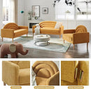 Accent Chair Reading Chair with Armrest, Small Comfy Chair for Small Spaces, Modern Linen Upholstered Armchair for Bedroom & Living Room, Single Sofa Chair with Wood Legs, Easy Assembly (Yellow) by CozyNest Decor