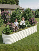 2 Pcs Raised Garden Beds Outdoor 8x2x2ft - Galvanized Steel Planter Box for Vegetables, Flowers, Rust-Resistant Garden Box, Easy Assembly Raised Beds, Durable Planters for Outdoor Plants, Beige by GreenHaven Gardens