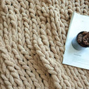 Maetoow Chenille Chunky Knit Blanket Throw （60×80 Inch）, Handmade Warm & Cozy Blanket Couch, Bed, Home Decor, Soft Breathable Fleece Banket, Christmas Thick and Giant Yarn Throws, Khaki by CozyNest Decor