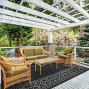 GENIMO Outdoor Rug 5'x8' Waterproof for Patio Decor, Reversible Outdoor Plastic Straw Rug Carpet, Camping Mats for Outdoor, RV, Backyard, Deck, Balcony, Picnic, Black & Grey by CozyNest Decor