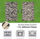 OLANLY Waterproof Outdoor Rug 5x8 ft, Reversible Outdoor Plastic Straw Rug with Leaf Pattern, RV Mat, Indoor Outdoor Carpet for Patio, Camping, Balcony, Deck, Backyard, Black & Beige by CozyNest Decor