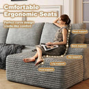 108" Sectional Couches for Living Room Modern Modular Sofa with L-Shape Couchs Upholstered Boneless Couch Deep Seat Sectional Couch with Chaise (Grey, Left Facing Chaise+2Seaters+1Ottoman) by CozyNest Decor