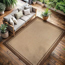 CAMILSON Outdoor Rug 8x10 Bordered Natural Brown Modern Area Rugs for Indoor and Outdoor Patios, Kitchen and Hallway Mats, Washable Porch Deck Outside Carpet (Border Jute, 8 x 10) by GreenHaven Gardens