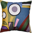 Kandinsky Modern Pillow Cover - Soul II | Mid Century Chair Cushions | Abstract Throw Pillows | Contemporary Pillowcase | Modern Couch Pillows | Hand Embroidered Cushion | Wool Size 18x18 by CozyNest Decor