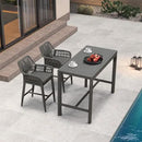 PURPLE LEAF 39.1'' Rectangle Outdoor Patio Counter Height Dining Table, Durable Aluminum Bar Height Pub Table for Counter Bar Stool, Water-Proof Tall Dining Table with Sturdy Legs, Grey by CozyNest Decor