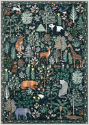 OJIA Jungle Print 9x12 Area Rugs for Living Room, Green Soft Bedroom Rug Washable Rugs 9x12, Modern Dining Room Rug Stain Resistant Ultra-Thin Floor Carpet for Playroom Kids Room Nursery by CozyNest Decor